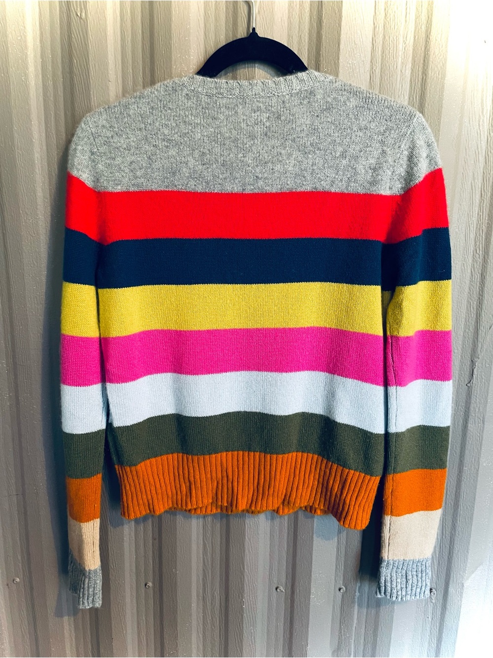 Allude Womens 100% Cashmere Pullover Sweater Colorful Bold Striped SOFT! sz M - Picture 9 of 11